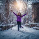 The Purple Wanderer’s Winter Waltz Through the Ruins dancing-through