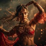 girl plays belly dance