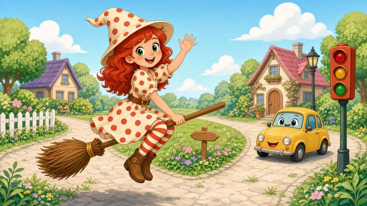 Why Walk To Work When A Broomstick Beats Every Traffic Jam - comic illustration