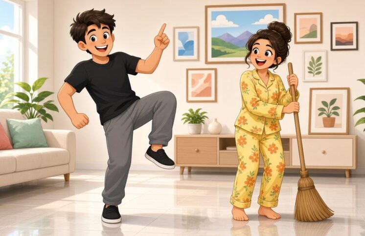 What Happens When A Husband Sees A Dance Tutorial And His Wife Sees The Husband - comic illustration