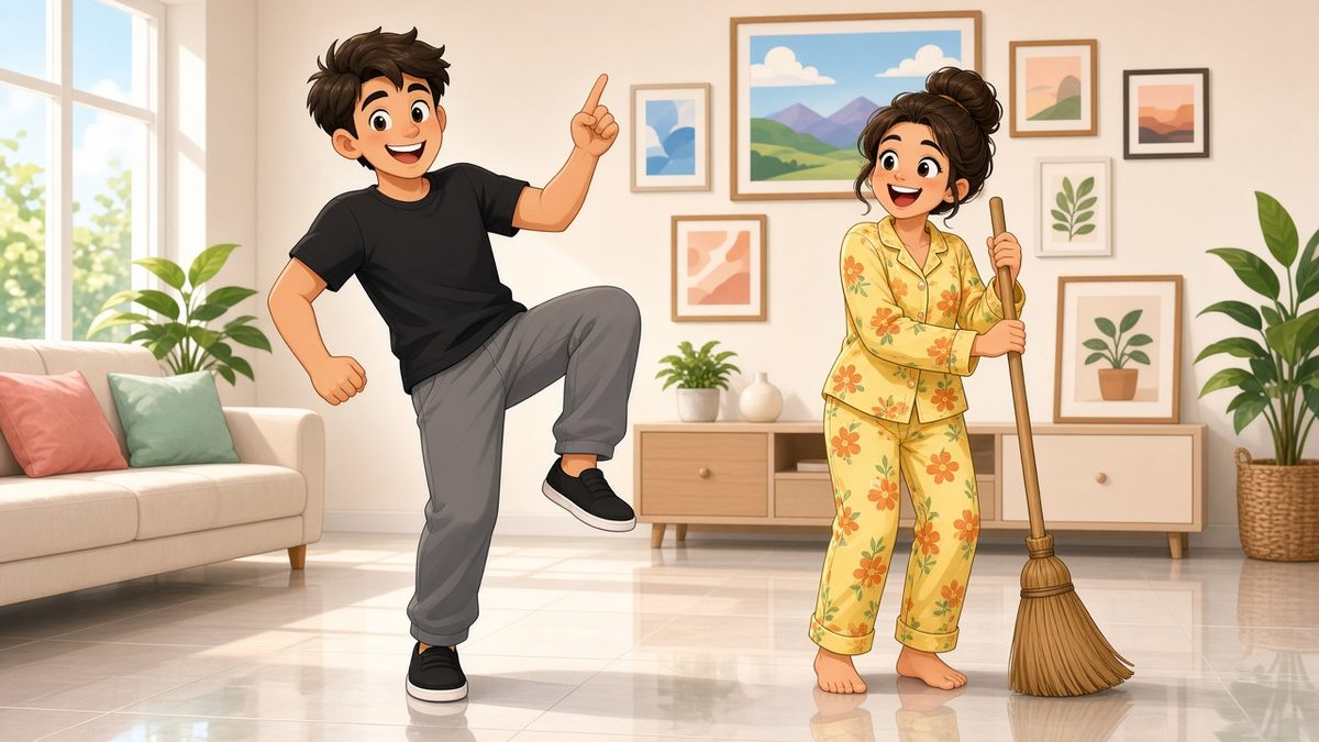 What Happens When A Husband Sees A Dance Tutorial And His Wife Sees The Husband - comic illustration