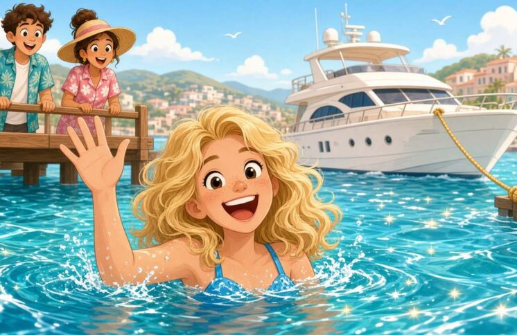 Who Needs A Bridge When A Marina Dock Has This Much Splash Potential - comic illustration