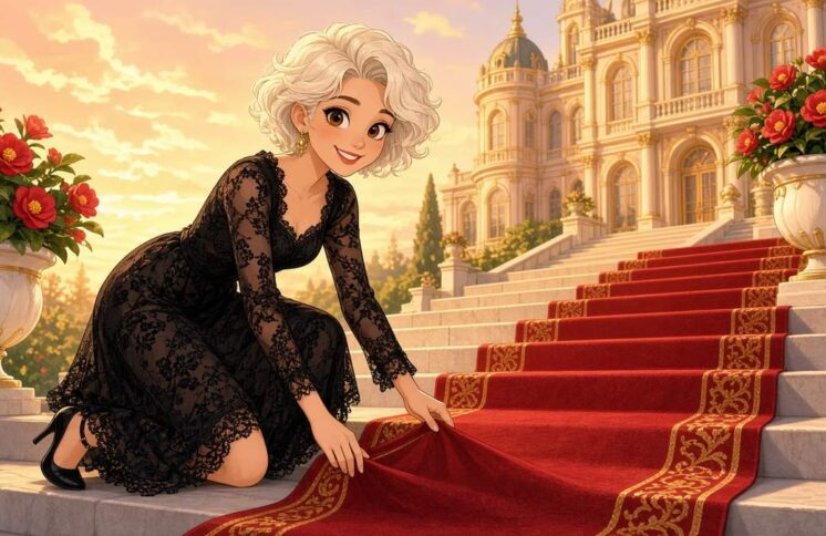 Why Do Red Carpets Always Need Fixing Right When You Reach The Top Step - comic illustration