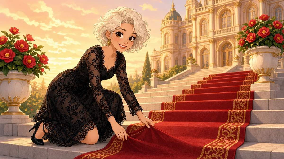 Why Do Red Carpets Always Need Fixing Right When You Reach The Top Step - comic illustration