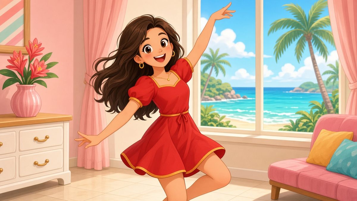 Why Does A Living Room Dance Look Better With A Beach Behind It - comic illustration