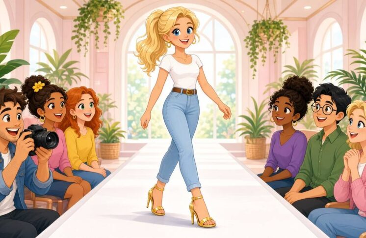 Does A Runway Make You Walk Taller Or Just Look Twice For The Photographers - comic illustration
