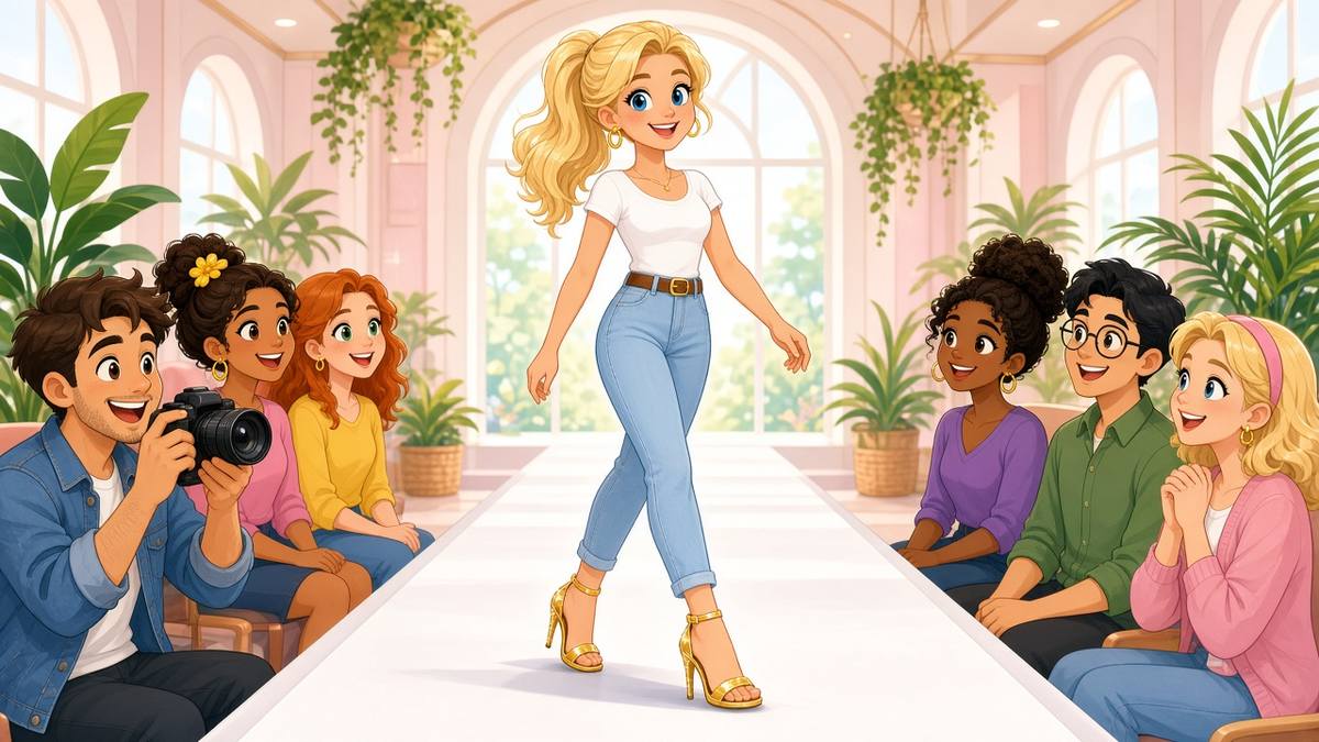 Does A Runway Make You Walk Taller Or Just Look Twice For The Photographers - comic illustration